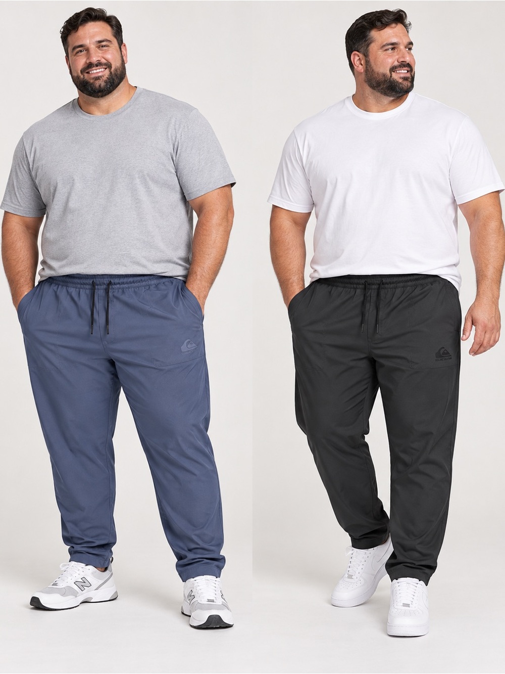 Quiksilver Men's XXL Pants 2 Pack Blue Gray Regular Fit Stretch Jogger NWT